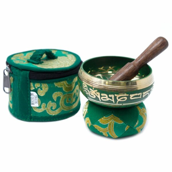 Mini Singing Bowl Gift Set - Green - Image 2