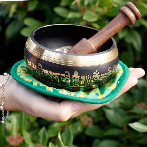 Green Tara Singing Bowl Set 10cm (min 380gm) - Image 8