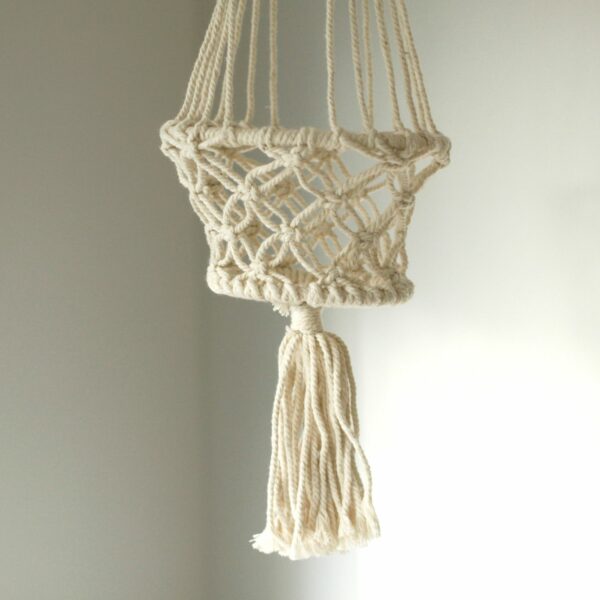 Macrame Pot Holder - Single Small Pot - Image 2