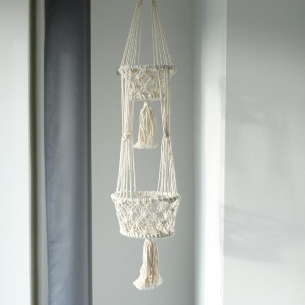 Macrame Pot Holder - Double Holder - Image 2