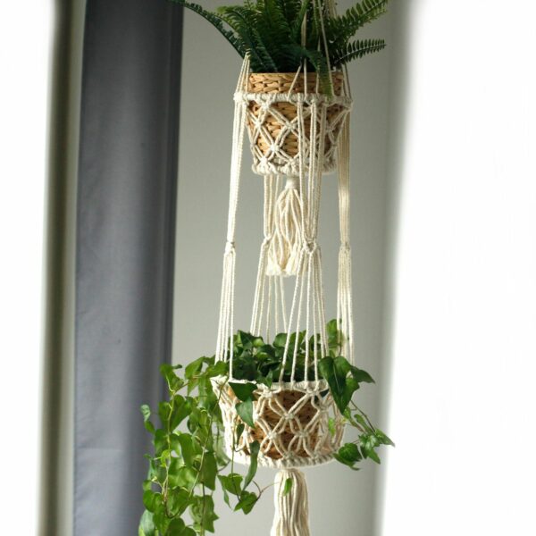 Macrame Pot Holder - Double Holder - Image 4