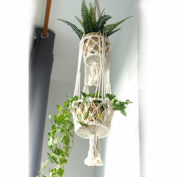 Macrame Pot Holder - Double Holder - Image 6