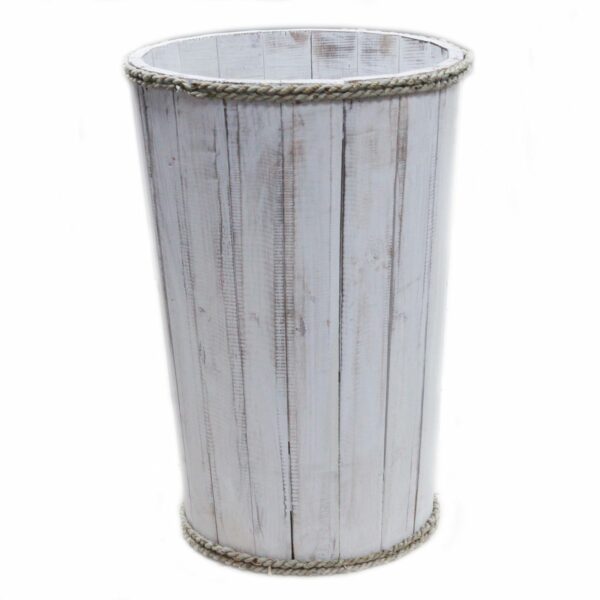 Lrg Nautical Display Tub - Whitewash 45x32cm - Image 2