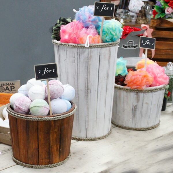 Lrg Nautical Display Tub - Whitewash 45x32cm - Image 5