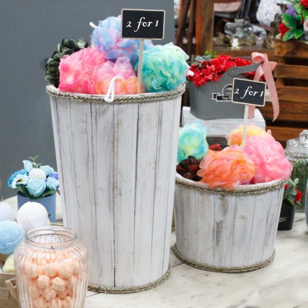 Small Nautical Display Tub - Whitewash 21x29cm - Image 2