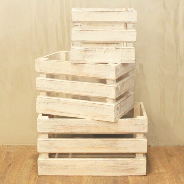 Fruit Box set of 3 - Whitewash - Image 3