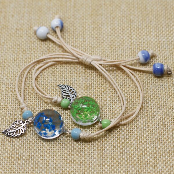 Pressed Flowers - Pretty Flower & Leaf Braclet - Image 2