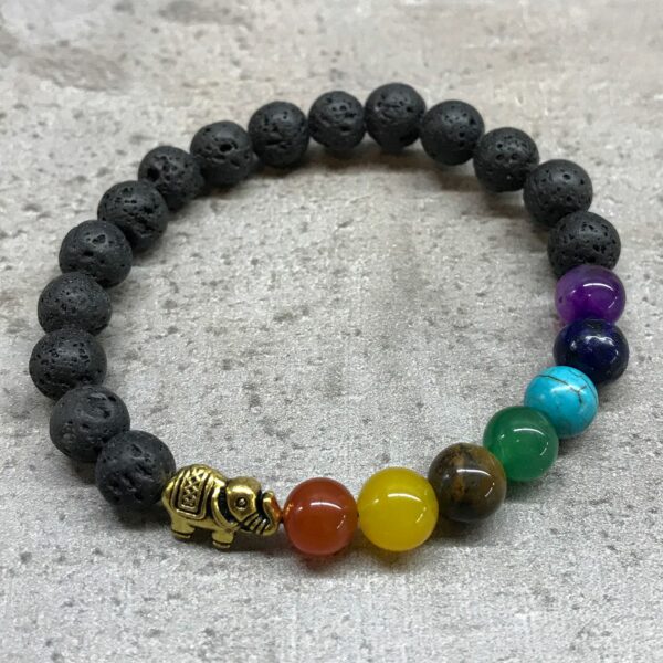 Lava Stone Bracelet - Elephant Chakra - Image 2