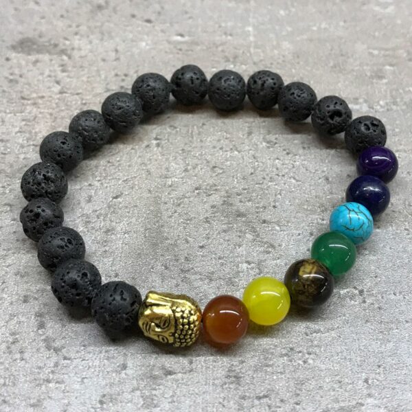 Lava Stone Bracelet - Buddha Chakra - Image 4