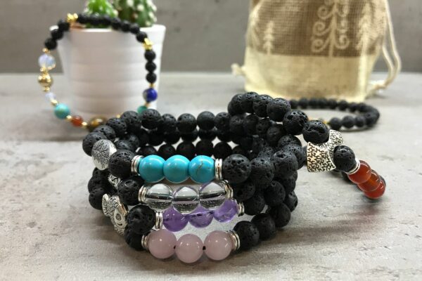 Lava Stone Bracelet - Tribal Rock Quartz - Image 2
