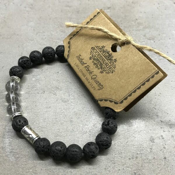 Lava Stone Bracelet - Tribal Rock Quartz - Image 3