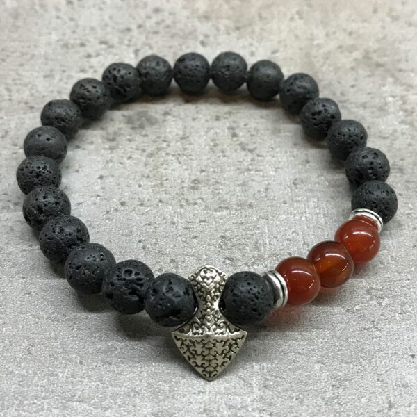 Lava Stone Bracelet - Axe-head Carnelian - Image 4