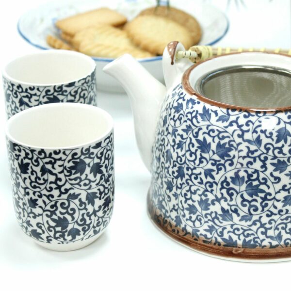 Herbal Teapot Set - Blue Pattern - Image 6