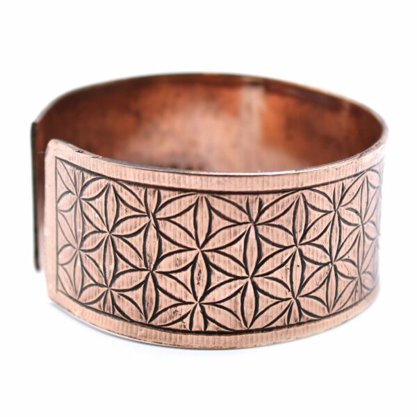 Copper Tibetan Bracelet - Flower of Life - Image 2