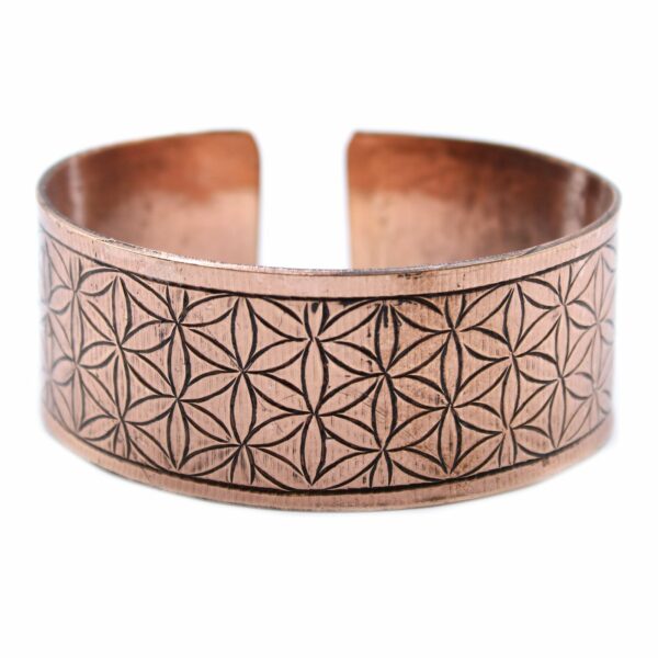 Copper Tibetan Bracelet - Flower of Life - Image 3