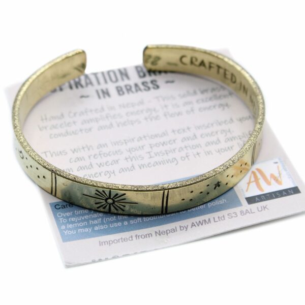 Inspiration Bracelet - Brass Snrise, Galaxy, Stars, Earth - Image 3
