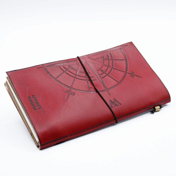 Handmade Leather  Journal- The Adventure Begins - Red - (80 pages) - Image 2
