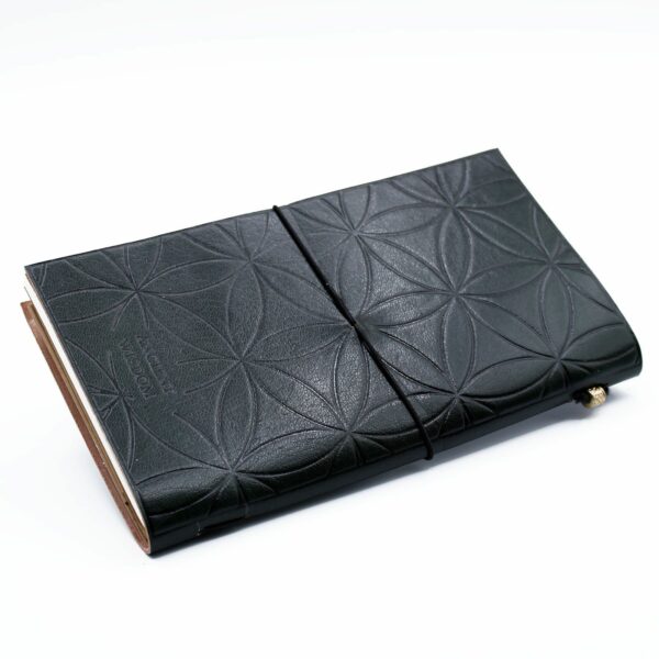 Handmade Leather Journal - Flower of Life - Green (80 pages) - Image 6