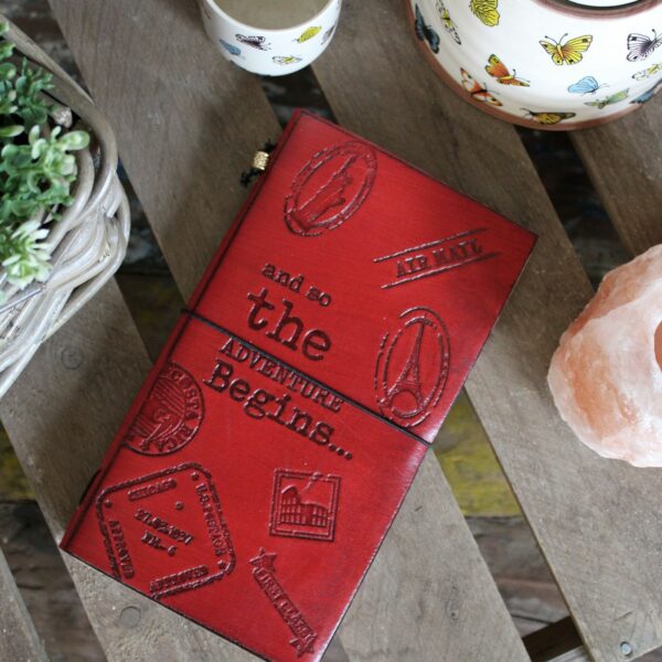 Handmade Leather Journal - Little Book of Big Plans - Red (80 pages) - Image 4