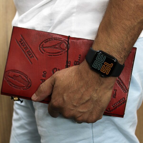 Handmade Leather Journal - Little Book of Big Plans - Red (80 pages) - Image 5