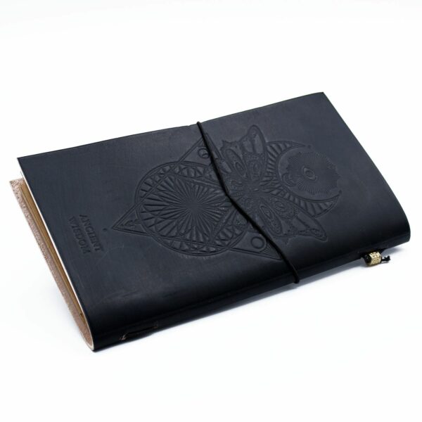 Handmade Leather Journal - My Book of Spells and other Thoughts - Black - Image 4