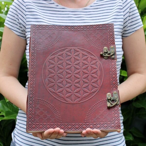 Huge Flower of Life Leather Book 10x13 (200 pages) - Image 4