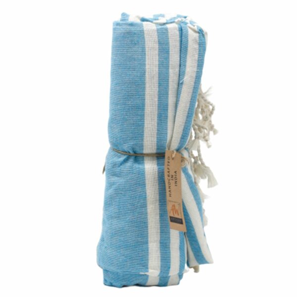 Cotton Pario Throw - 100x180 cm - Sky Blue - Image 2