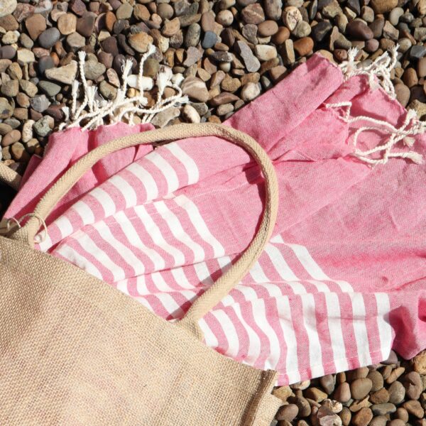 Cotton Pario Throw - 100x180 cm - Hot Pink - Image 5