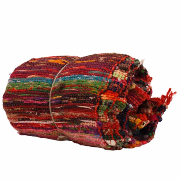 150 x 90cm Luxury Rag Rug - Red - Image 3