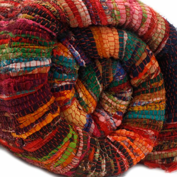 150 x 90cm Luxury Rag Rug - Red - Image 4