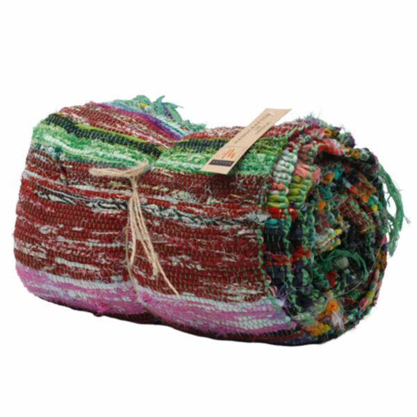 151 x 90cm Luxury Rag Rug - Green - Image 4