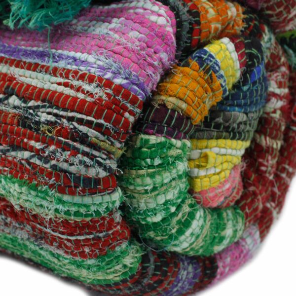 151 x 90cm Luxury Rag Rug - Green - Image 5