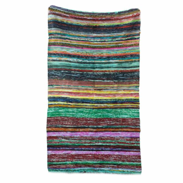 151 x 90cm Luxury Rag Rug - Green - Image 6