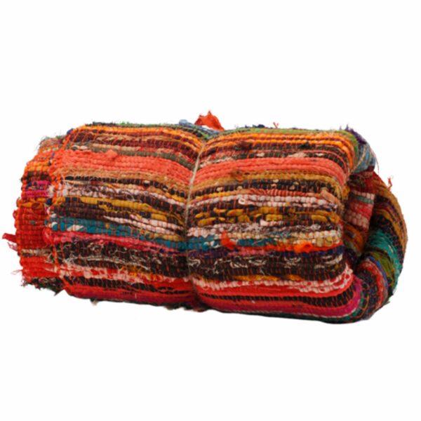 152 x 90cm Luxury Rag Rug - Orange - Image 4