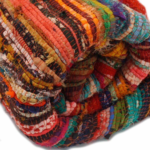 152 x 90cm Luxury Rag Rug - Orange - Image 5