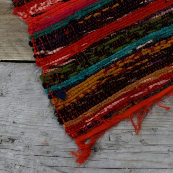 152 x 90cm Luxury Rag Rug - Orange - Image 7