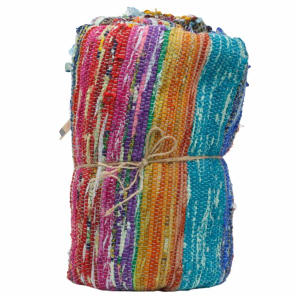 153 x 90cm Luxury Rag Rug - Blue - Image 3