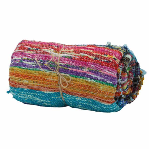 153 x 90cm Luxury Rag Rug - Blue - Image 4