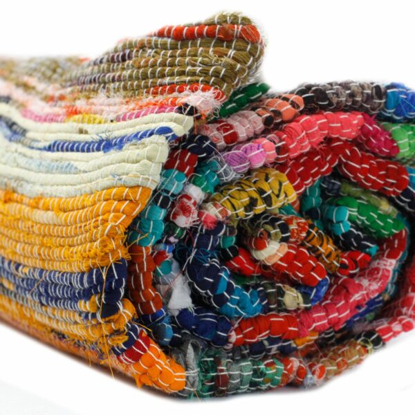 155 x 90cm Luxury Rag Rug - Natural - Image 4