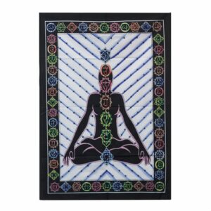 Handbrushed Cotton Wall Art - Chakra Buddha