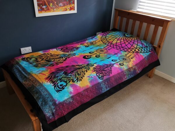 Single Cotton Bedspread + Wall Hanging - Dreamcatcher - Image 4