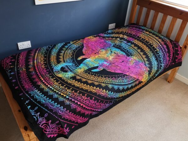 Single Cotton Bedspread + Wall Hanging - Elephant Head - Image 4