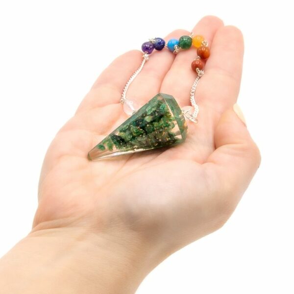 Orgonite Power Chakra Pendulum - Green Aventurine - Image 3