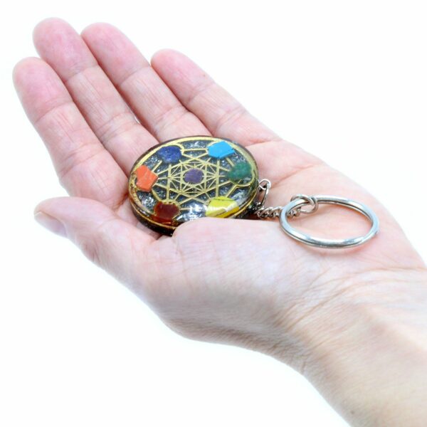 Orgonite Power Keyring - Round Seven Chakra - Image 2