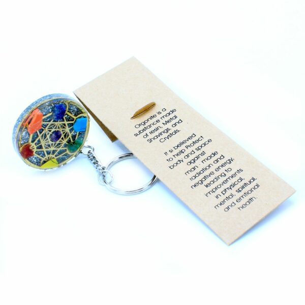 Orgonite Power Keyring - Round Seven Chakra - Image 3