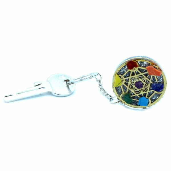 Orgonite Power Keyring - Round Seven Chakra - Image 4