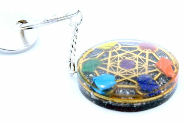 Orgonite Power Keyring - Round Seven Chakra - Image 5
