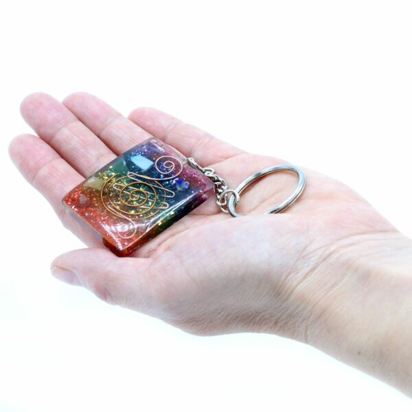 Orgonite Power Keyring - Home Protect Copper and Chakra - Image 2