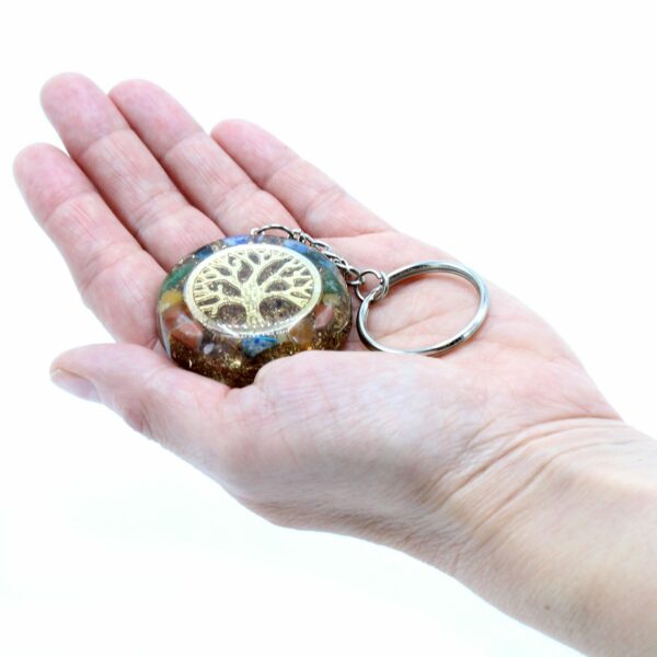 Orgonite Power Keyring - Gemstones Chakra Tree of Life - Image 2