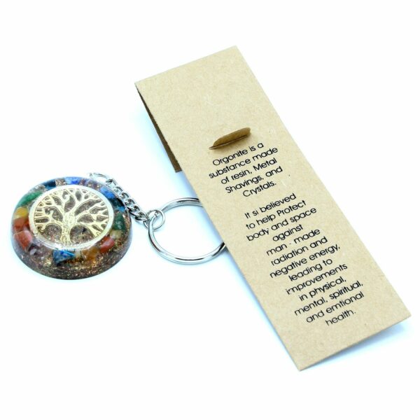Orgonite Power Keyring - Gemstones Chakra Tree of Life - Image 3